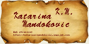 Katarina Mandoković vizit kartica